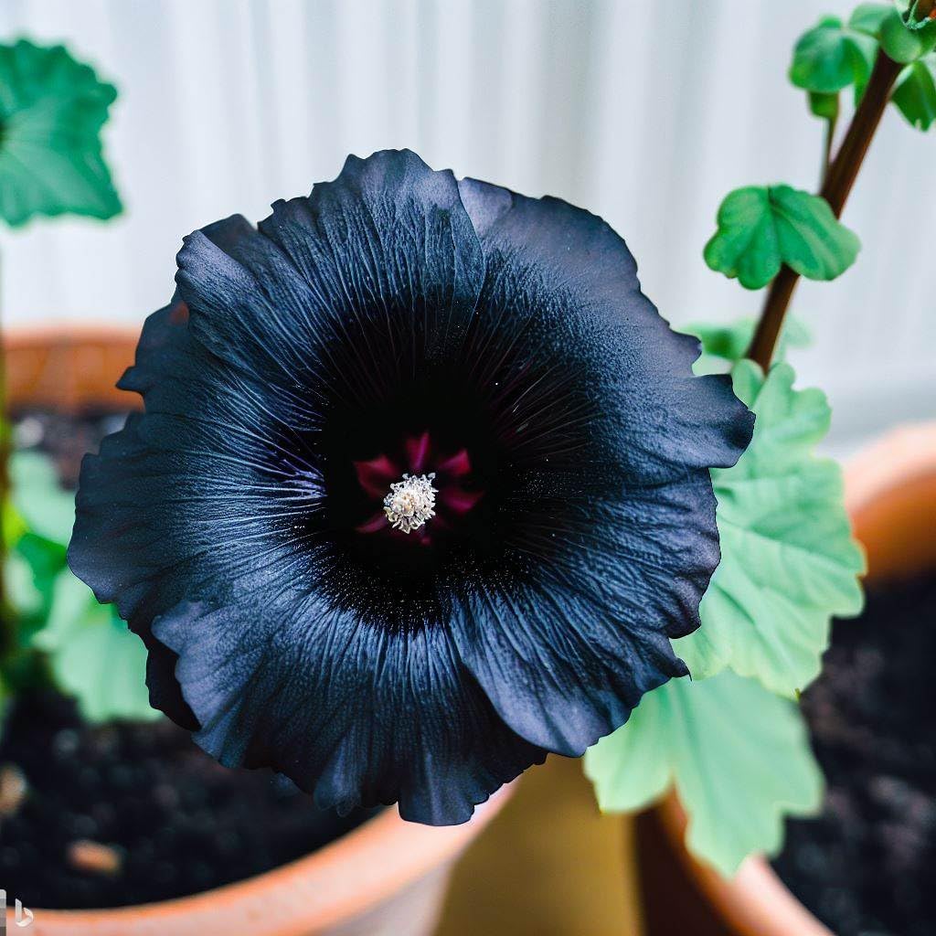 30+ Seeds- Hybrid Black Hollyhock Flower Seeds For Home Garden - High Germination Seeds - Seeds Ville