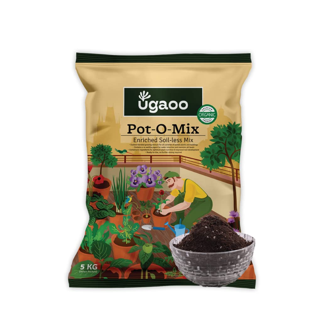 Ugaoo Pot-O-Mix Potting Soil with Fertilizer for Home Garden Plants - 5 kg