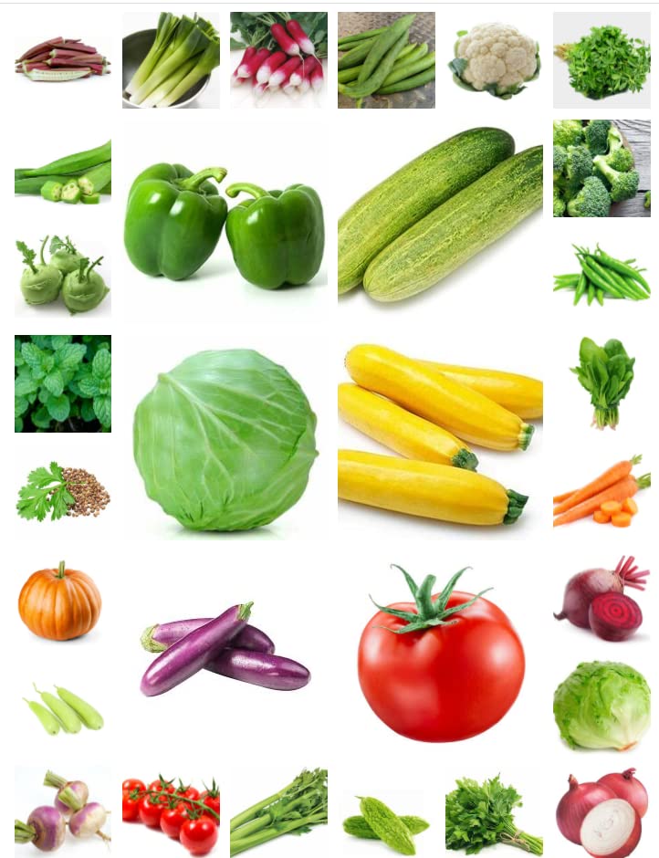 Agro Acres Organic Vegetable Seeds Combo Pack - 30 Varieties Kitchen Garden Pack (2000+ Seeds Approx) - Seeds Ville