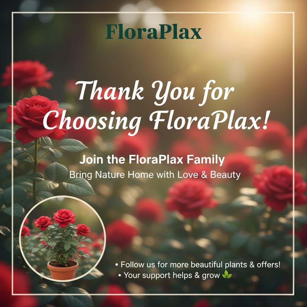 Floraplax Live Red Rose Plant in Black Pot | high Fragrant Flowering Shrub | All Season Indoor Outdoor Live Plant for Home Garden, Balcony & Decoration | Beautiful Gift Plant (RED ROSE)