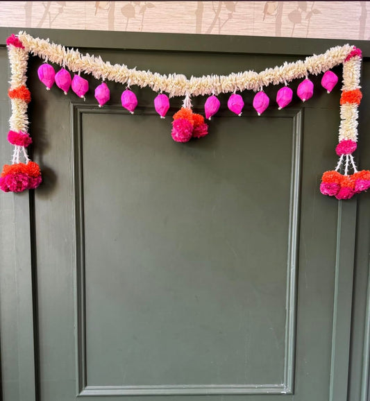 Toran for Door Entrance Bandanwar | 40 Inch |Marigold Flower Full Door Decoration | Decoration Items for Home, Main Door, Mandir,Event,Party|Thoranam for Entrance Door 1 Pc Door Toran | - Seeds Ville