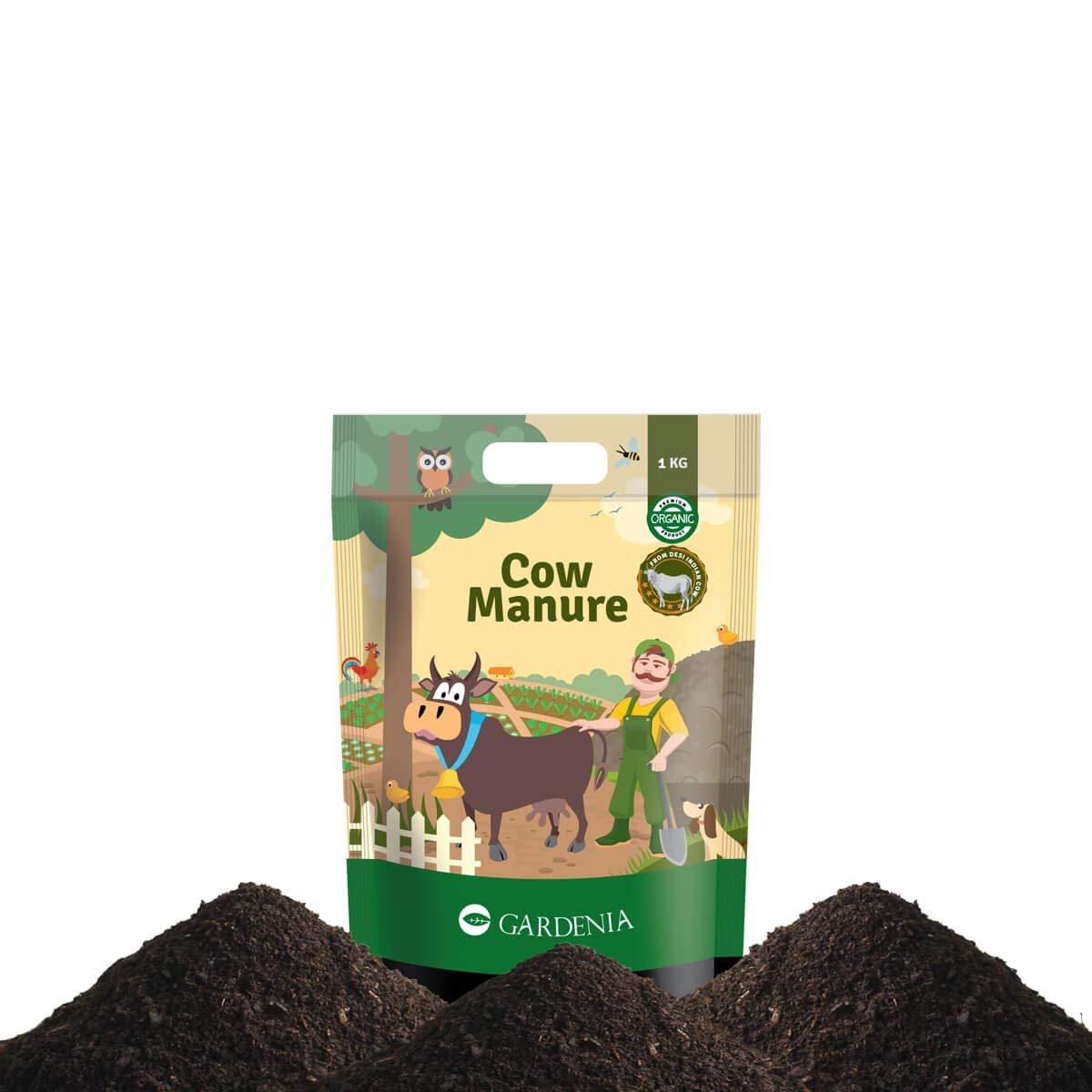Ugaoo Cow Dung Manure Fertilizers for Plants & Home Gardening - 20 kg
