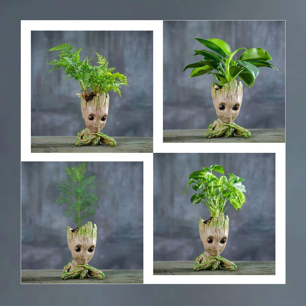 PVC Flower Pot - Brown, 14x9x8 cm, 1 Piece (Polyvinyl Chloride)