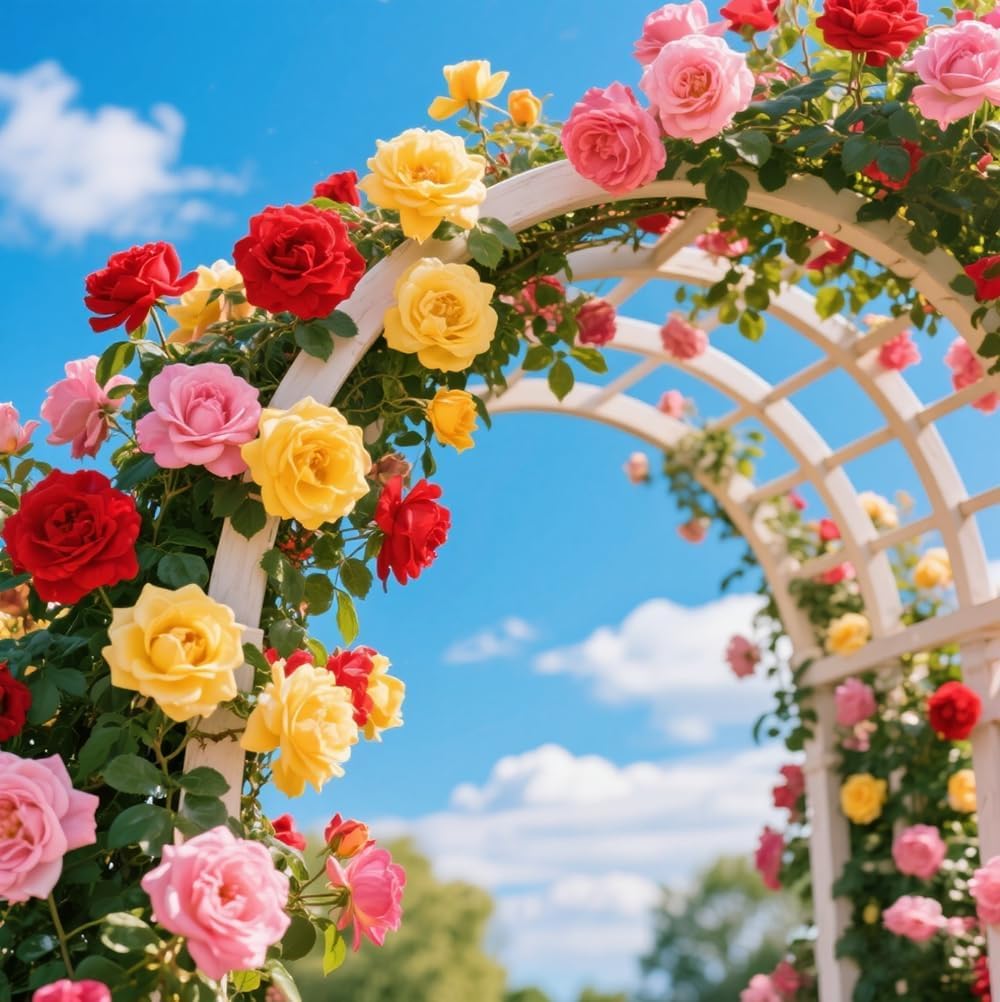 All Mix Imported Climbing Rose Seeds Perennial Super Fragrance Rose flower (45+ Seeds Pack) With Free 50g Seed Growing Mix | Flower Seeds for Home and Kitchen Gardening