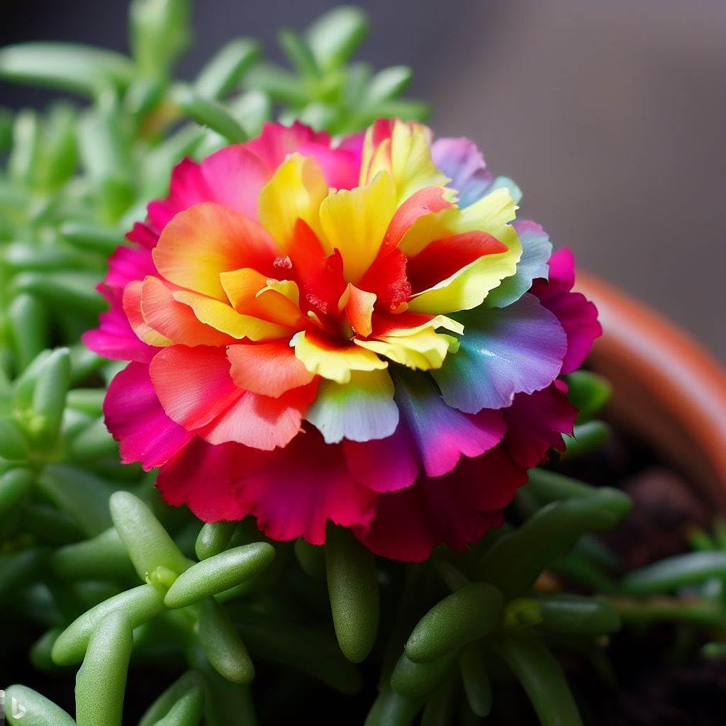 NooElec Seeds India 50+ Seeds- Rainbow Portulaca Flower Seeds For Home Garden - Easy To Grow & Care