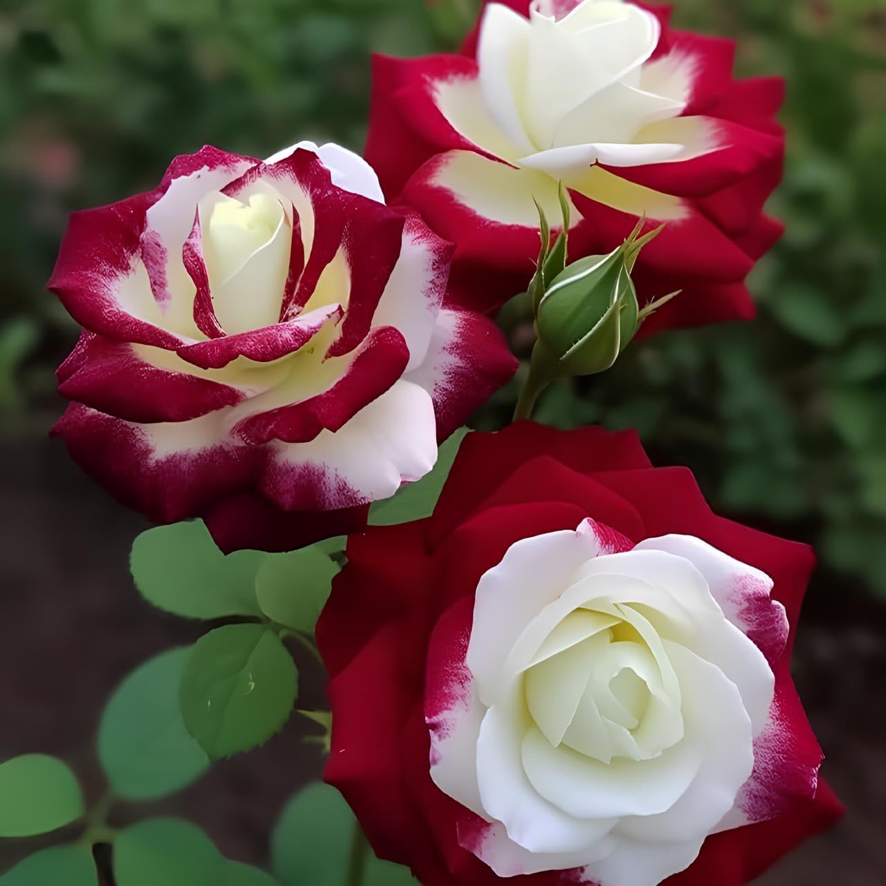 Seeds Ville Rare Twin Red White Rose Seeds - 50+ Seeds for Planting, Grow All Year Round. - Seeds Ville