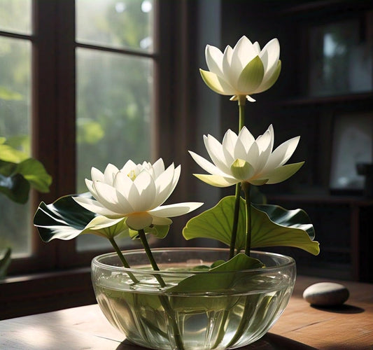 20+ Seeds- All Seasons HYBRID WHITE Lotus Flower Seeds For Planting. - Seeds Ville