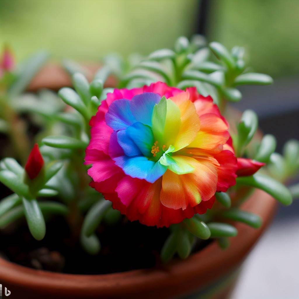 NooElec Seeds India 50+ Seeds- Rainbow Portulaca Flower Seeds For Home Garden - Easy To Grow & Care