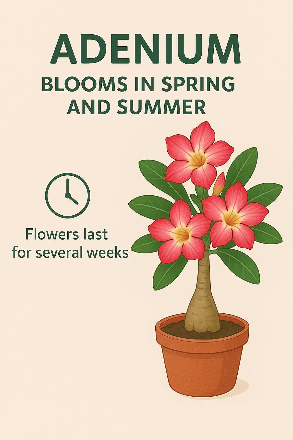 Exotic live Adenium Bonsai Plant combo without pot – Live Desert Rose for Home & Balcony. PACK of 5 five with different colour.