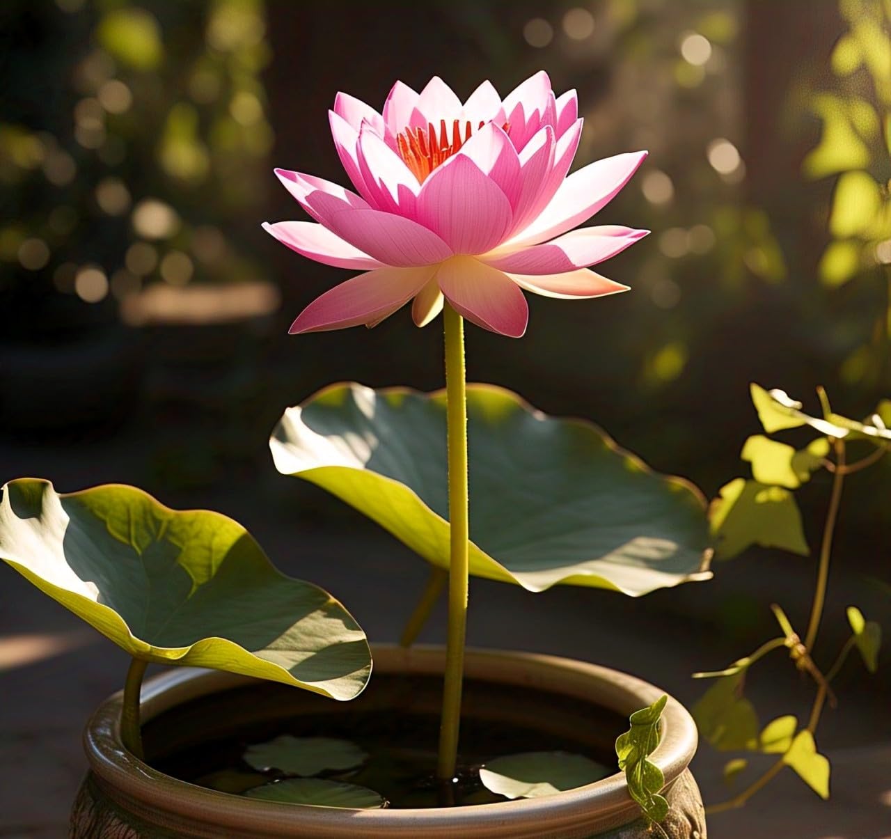 BlimBurn Dwarf Pink Bowl Lotus Flower Seeds - 25 Seeds - Perfect for Indoor & Outdoor Gardening - Seeds Ville