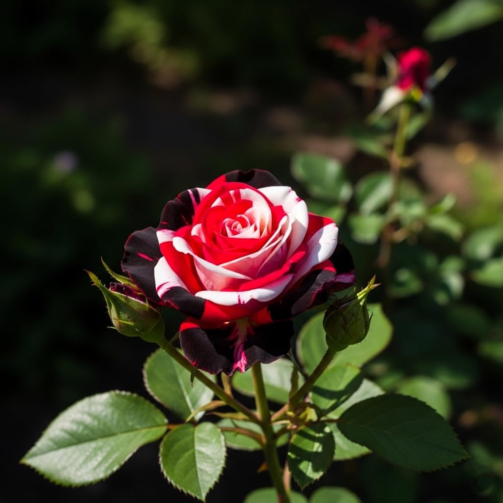 100+ Hybrid Rose Seeds (Hybridization Mix) | Easy to Grow in All-Season, Fragrant Flowers for Home Garden (RED WHITE BLACK)