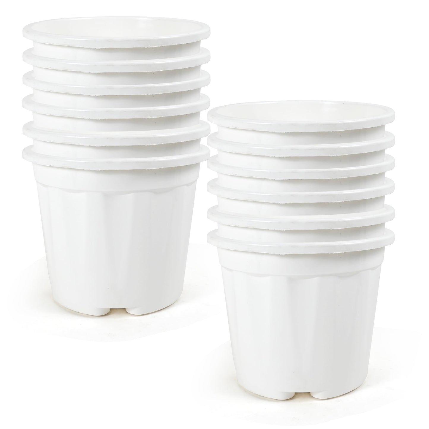 Nursery Seedlings Pots - 8In Dia, 12Pcs Set, Black - Garden Plant Pots for Indoors & Outdoors | Planting Containers for Home Plants