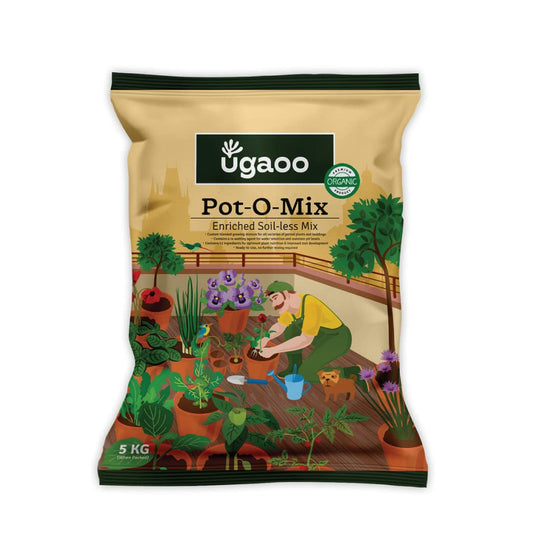Ugaoo Pot-O-Mix Potting Soil with Fertilizer for Home Garden Plants - 5 kg