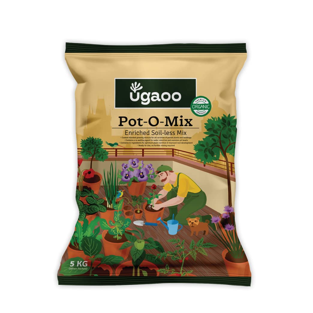 Ugaoo Pot-O-Mix Potting Soil with Fertilizer for Home Garden Plants - 5 kg