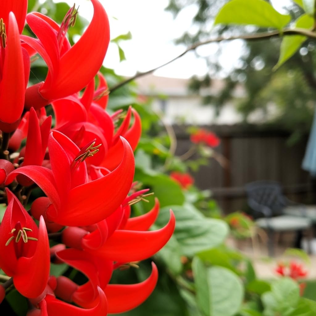 BlimBurn 50+ SEEDS- Climbing Jade Vine Flower Seeds For Home Garden, Balcony & Wall Covering | Low Maintenance & Fast Growing (RED RADIANCE) - Seeds Ville