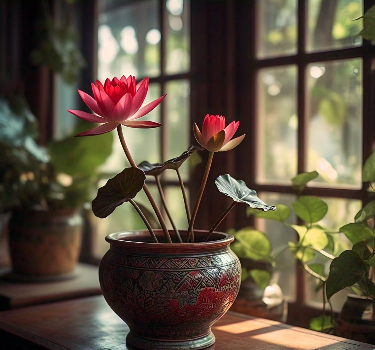 NooElec Seeds India Aquatic Plant Lotus Seeds Nelumbo nucifera Crimson Velvet Lotus 20 Seeds - Seeds Ville