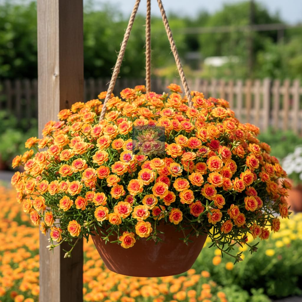 Rainbow Portulaca Hybrid Live Cuttings - Fast Growing Moss Rose Plant Stems - Low Maintenance, All-Season Flowering for Pots, Hanging Baskets & Home Garden (10 CUTTINGS)