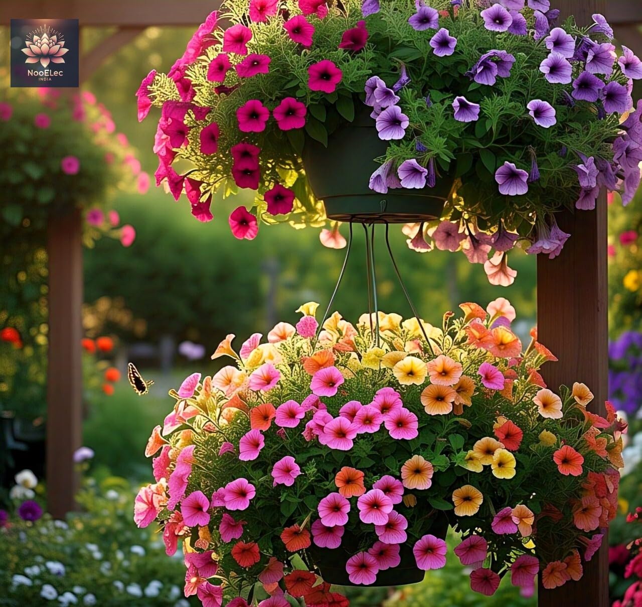 NooElec Seeds India Hybrid Hanging Petunia Flower Seeds - 300 Pcs, Mixed Colors, All-Year Blooms - Seeds Ville