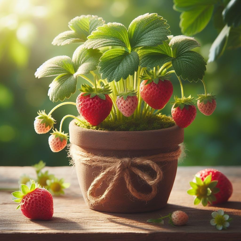 25+ Seeds- Dwarf Strawberry Fruit Seeds For Planting- Grow Indoor-Outdoor (3 Colour Combo)