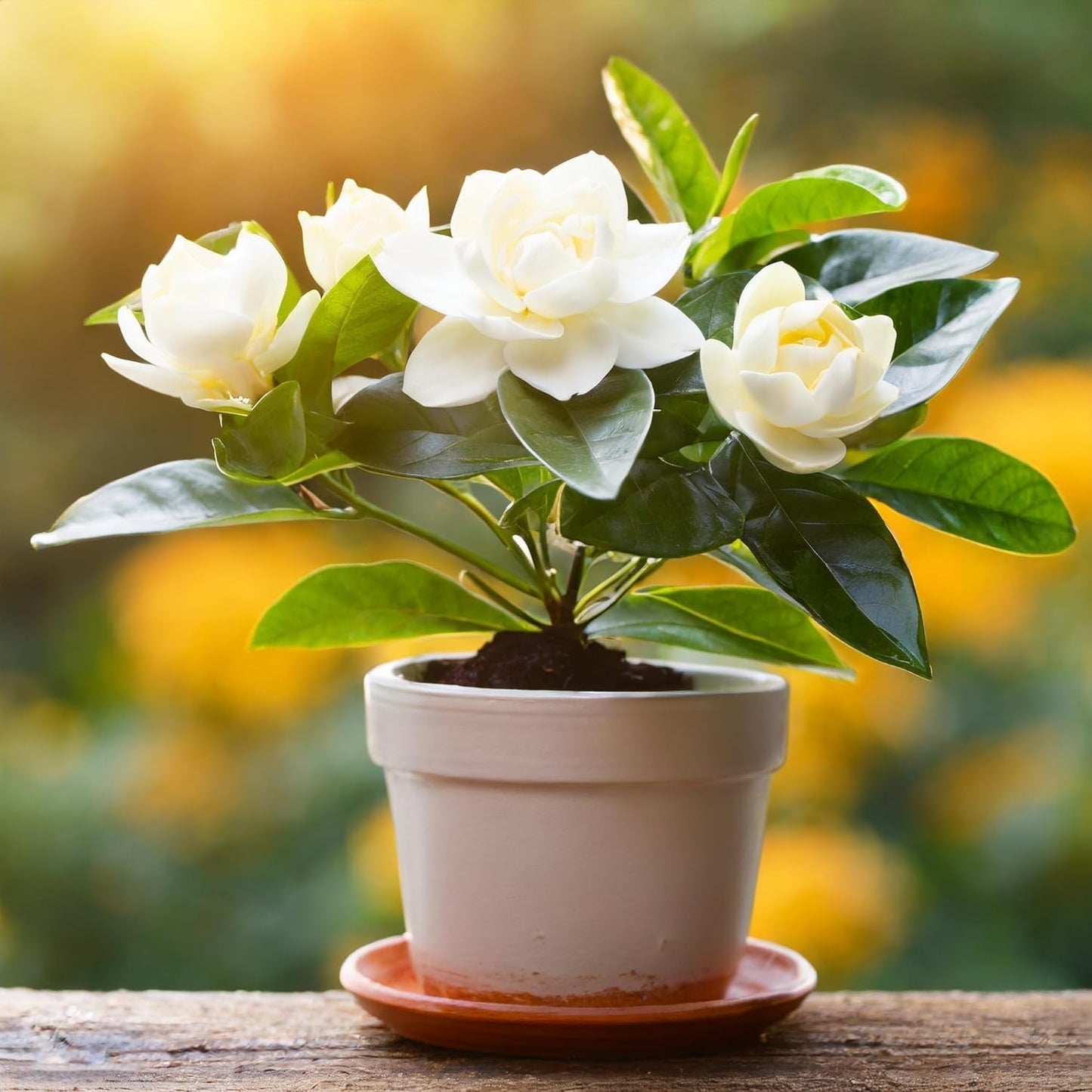 RootFuel Gardenia Gandharaj Live Plant for Home Garden and Indoor Décor | Fragrant White Flower Plant for Balcony Terrace and Outdoor | Easy to Grow All Season Plant (Without Pot, Pack of 1)