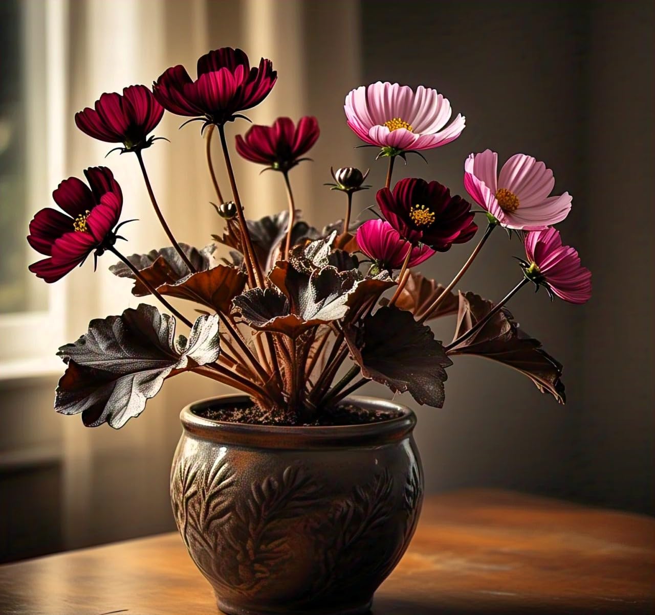 50+ SEEDS Heavy Bloomer Chocolate COSMOS Flower Hybrid Seeds. Grow year Round. Low Maintenance Plant Seeds. - Seeds Ville