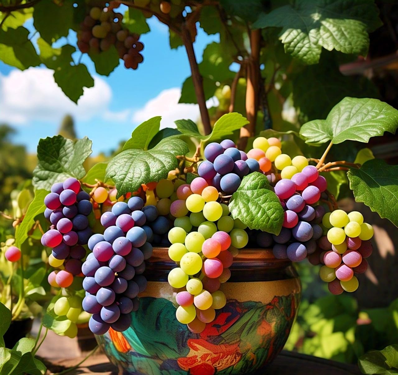 35 Seeds- Dwarf Miniature Rainbow Grapes Fruit Seeds For Planting Home Garden