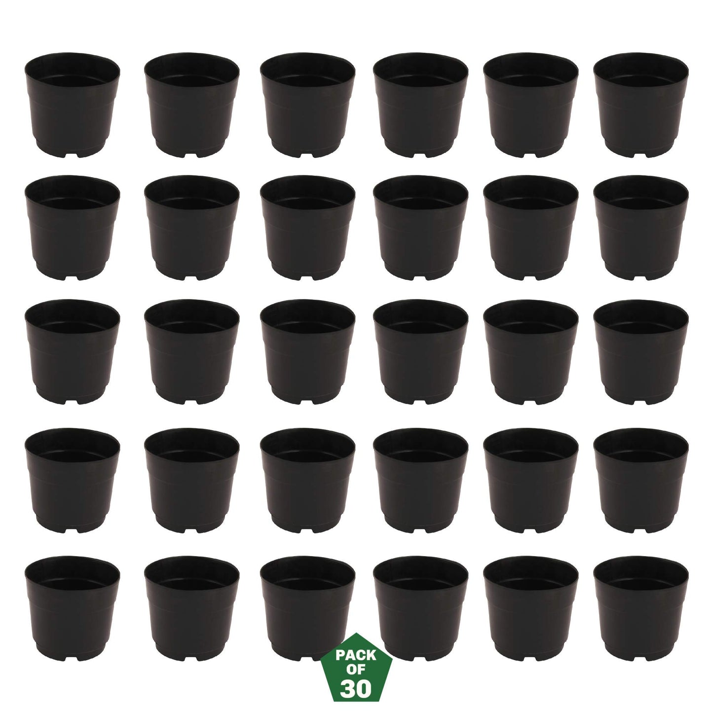 Leafy Tales Plastic Pots for Gardening,Nursery pots, Black Colour 4 inch Size, Pack of 30