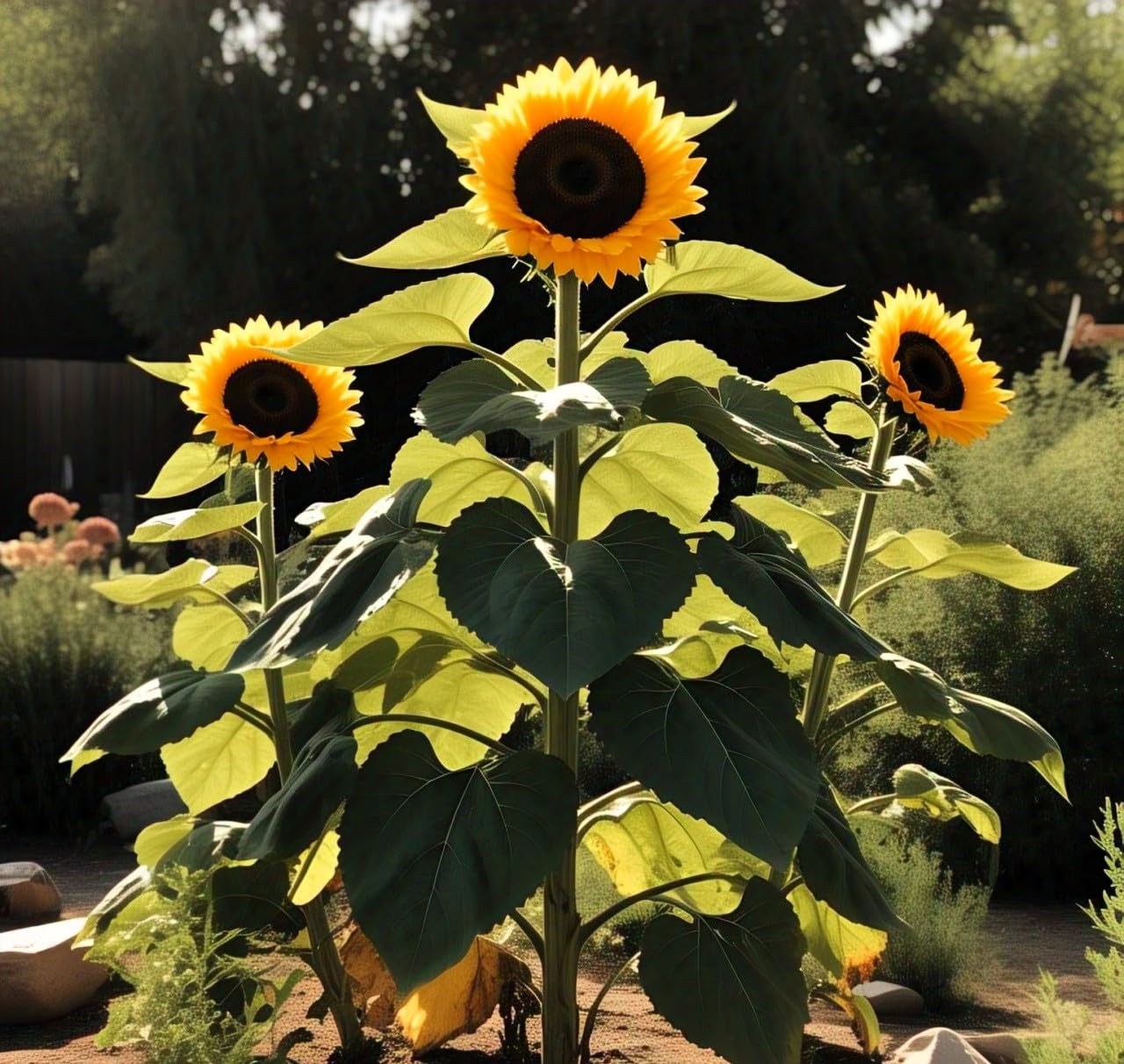 BlimBurn Mammoth Sunflower Seeds for Planting - Grow Giant Sun Flowers in Your Garden - 50 Non GMO Heirloom Seeds - Seeds Ville
