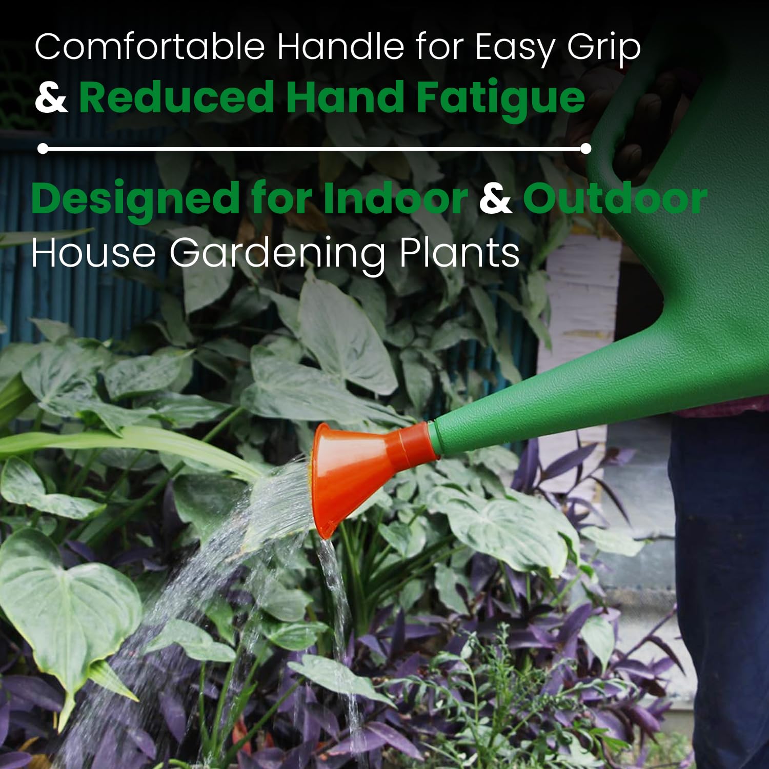 Klassic Watering Can (5L) | Plastic Green Water Can with Sprayer for Plants/Garden | Indoor Outdoor Watering Shower Can | Sprinkler for Plants | Watering Hand Bottles for Garden | Water Spray Can - Seeds Ville