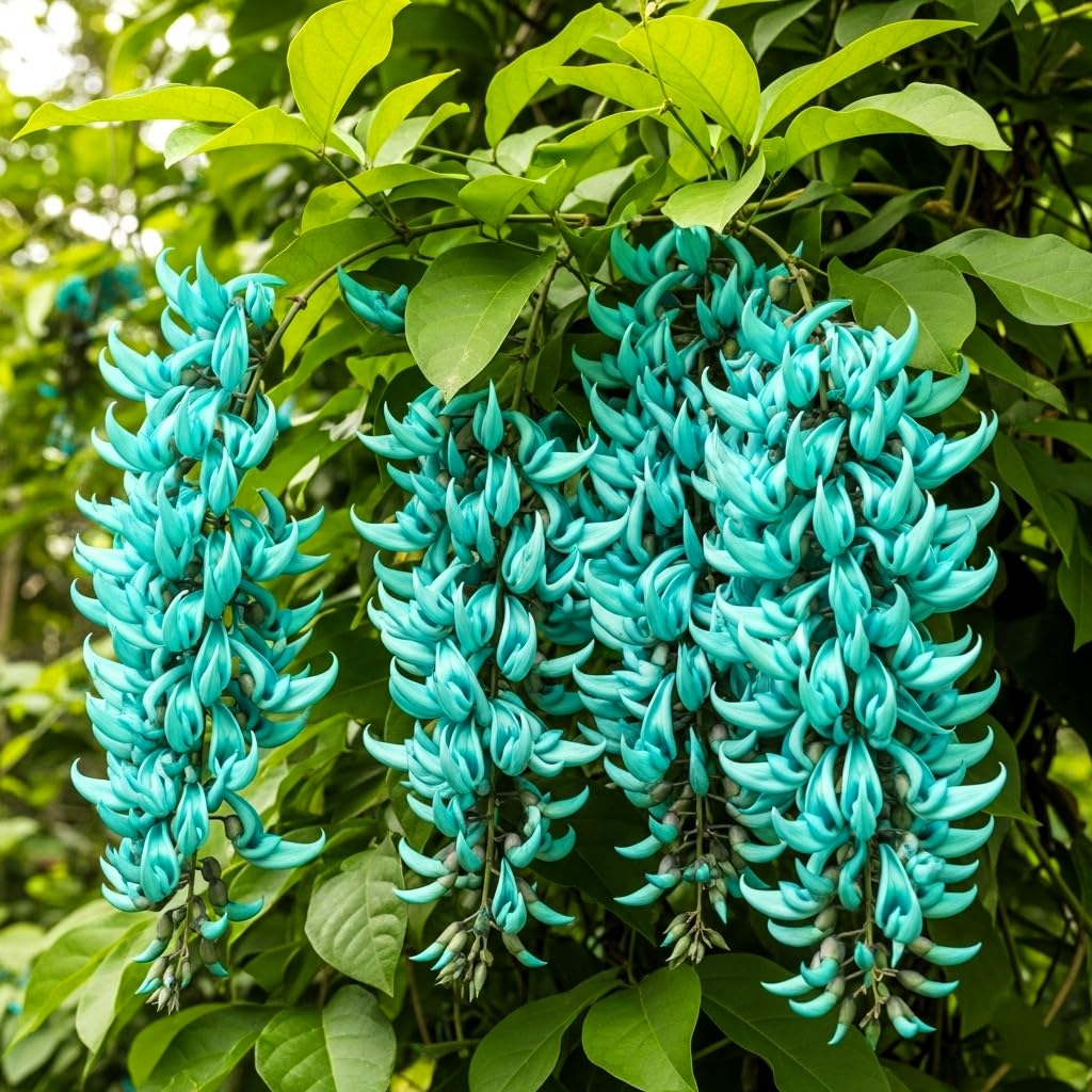 BlimBurn 50+ SEEDS- Climbing Jade Vine Flower Seeds For Home Garden, Balcony & Wall Covering | Low Maintenance & Fast Growing (CELESTIAL BLUE) - Seeds Ville