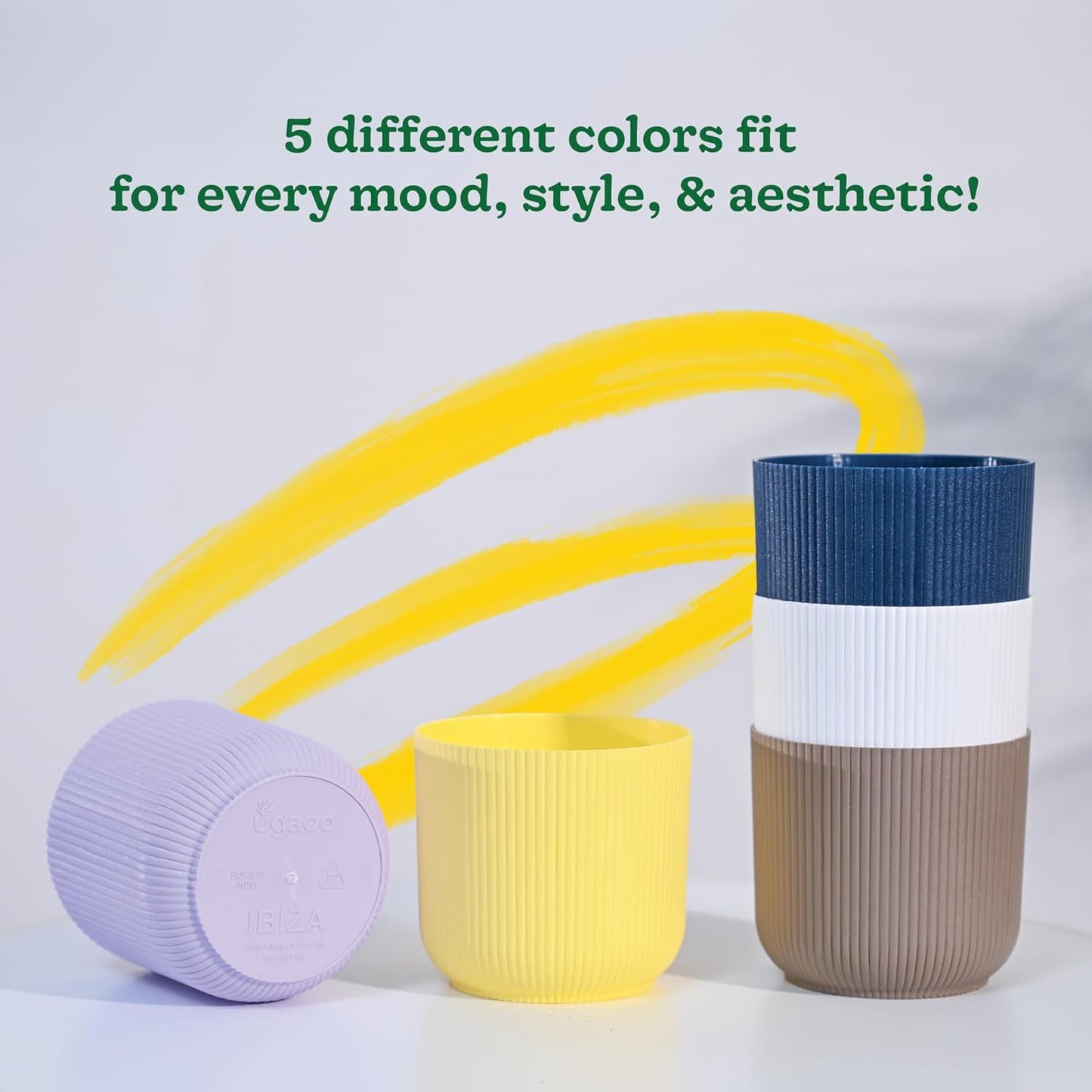 UGAOO Ibiza Pots for Home Planters, Decor, Garden Multicolour | Suitable for Home Indoor & Outdoor Gardening Plants (Ibiza Pots Pack of 10)