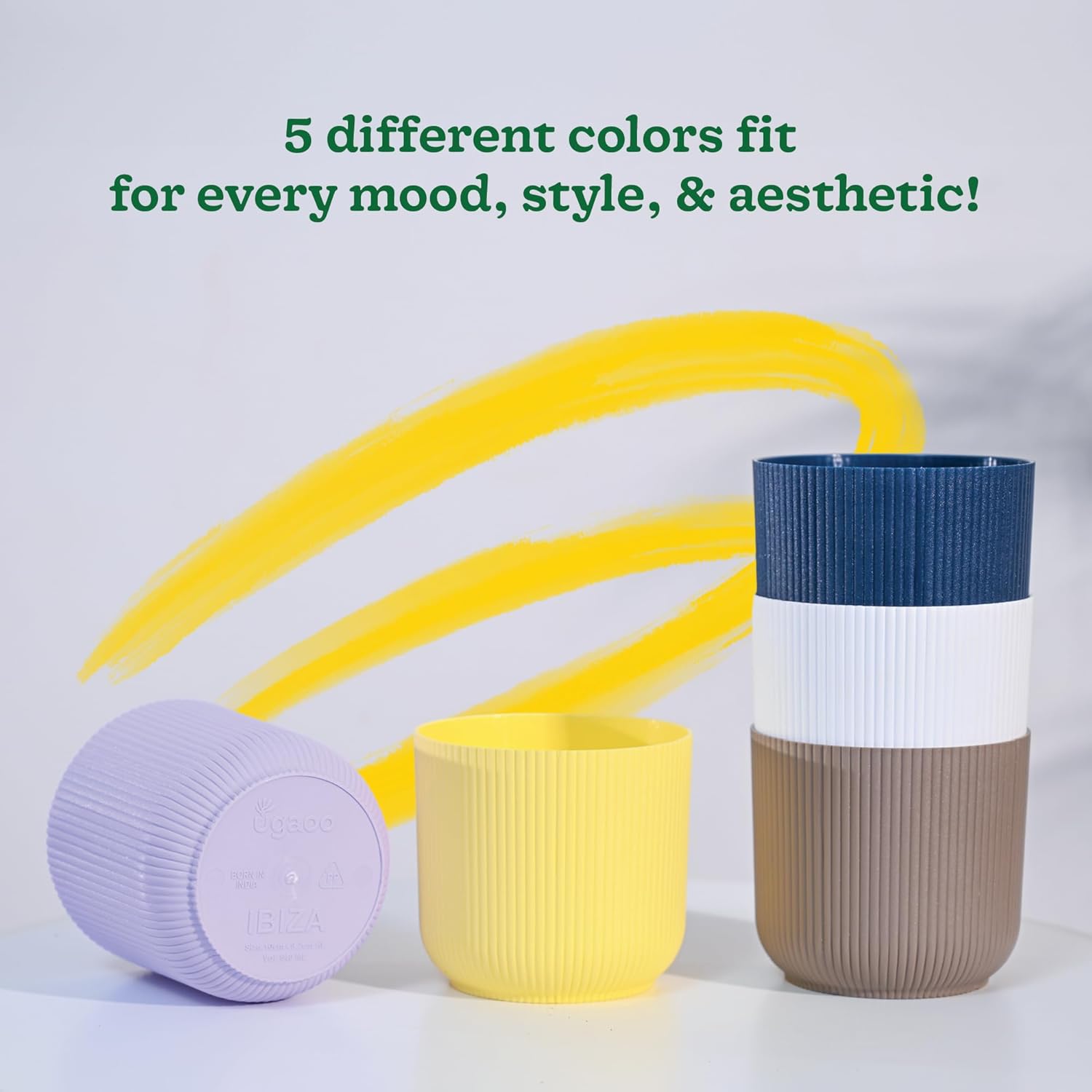 UGAOO Ibiza Pots for Home Planters, Decor, Garden Multicolour | Suitable for Home Indoor & Outdoor Gardening Plants (Ibiza Pots Pack of 10)