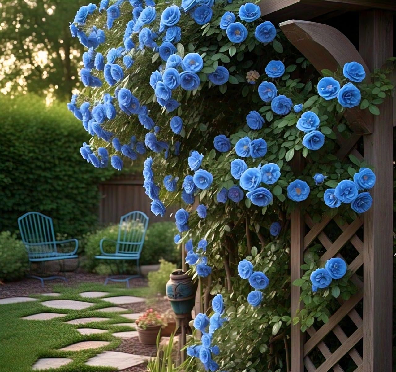 rose seeds india 200+ SEEDS- Climbing Rose Flower Seeds Pack - Hybrid, Year-Round Blooms, Minimal Care (BLUE)