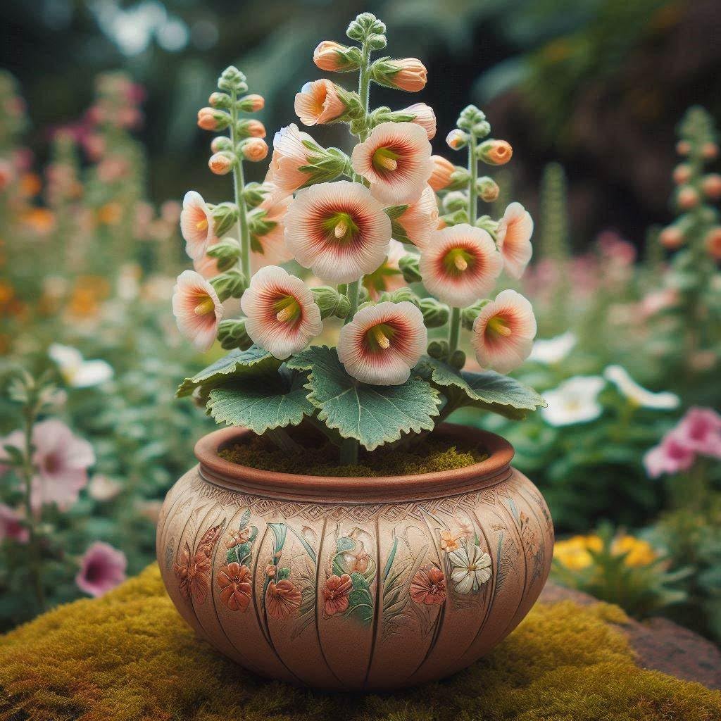 50+ SEEDS- Dwarf Hollyhock HYBRID Flower Seeds For Planting Home Garden- All Seasons Flower Seeds - Seeds Ville