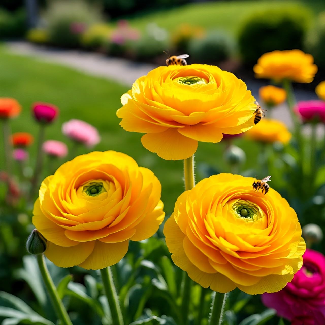65+ Seeds- Ranunculus Persian Buttercup Flower Seeds, All-Season, Low Maintenance & Air Purifying Flowers | Perfect for Home Garden, Balcony & Pots (ALL MIX) - Seeds Ville