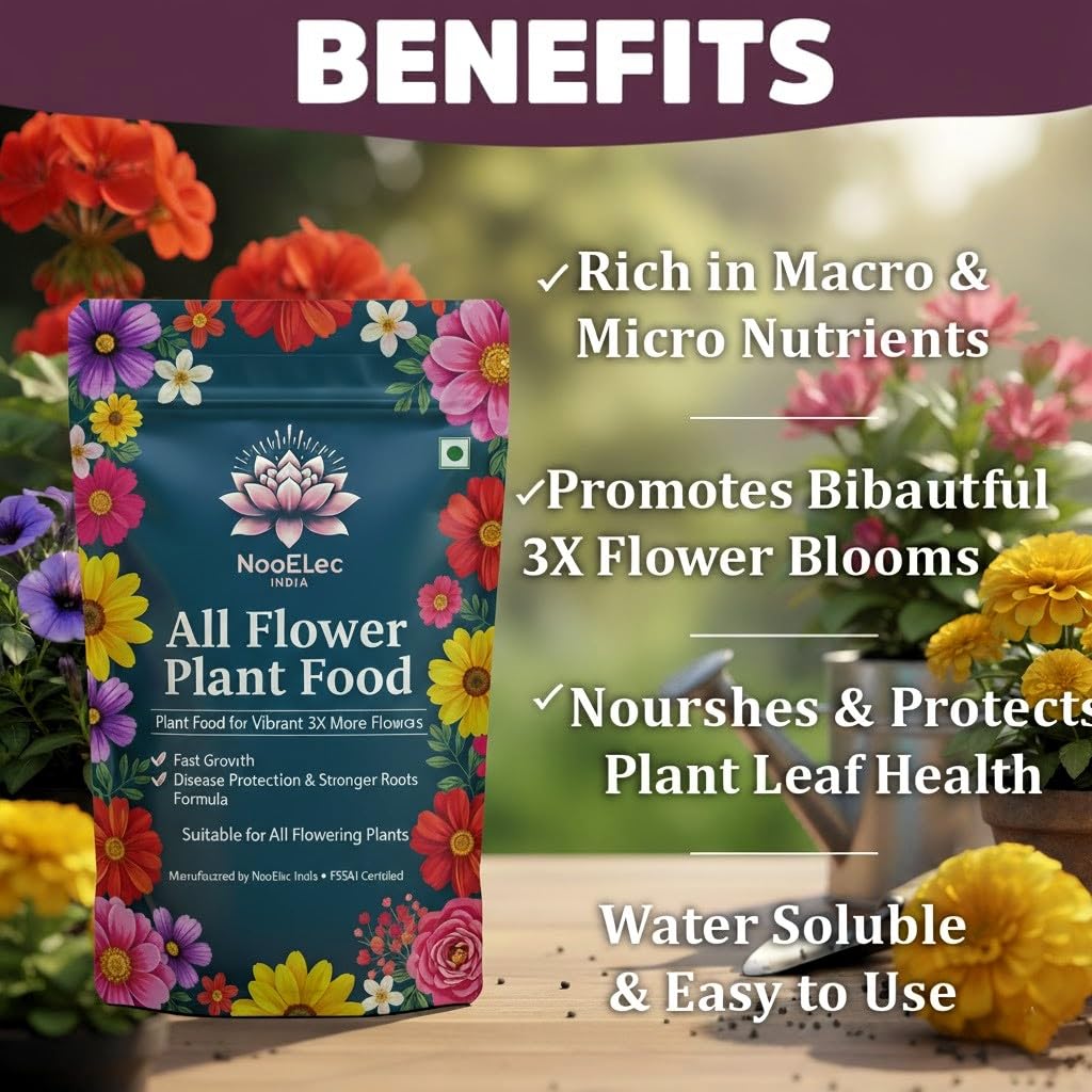 All Flower Plant Food | GUARANTEED 3X More Flowers | Fast-Acting Formula for Strong Roots & Plant Health | Complete Nutrients, Disease Defense, and Bloom Booster. (1 KILOGRAMS) - Seeds Ville