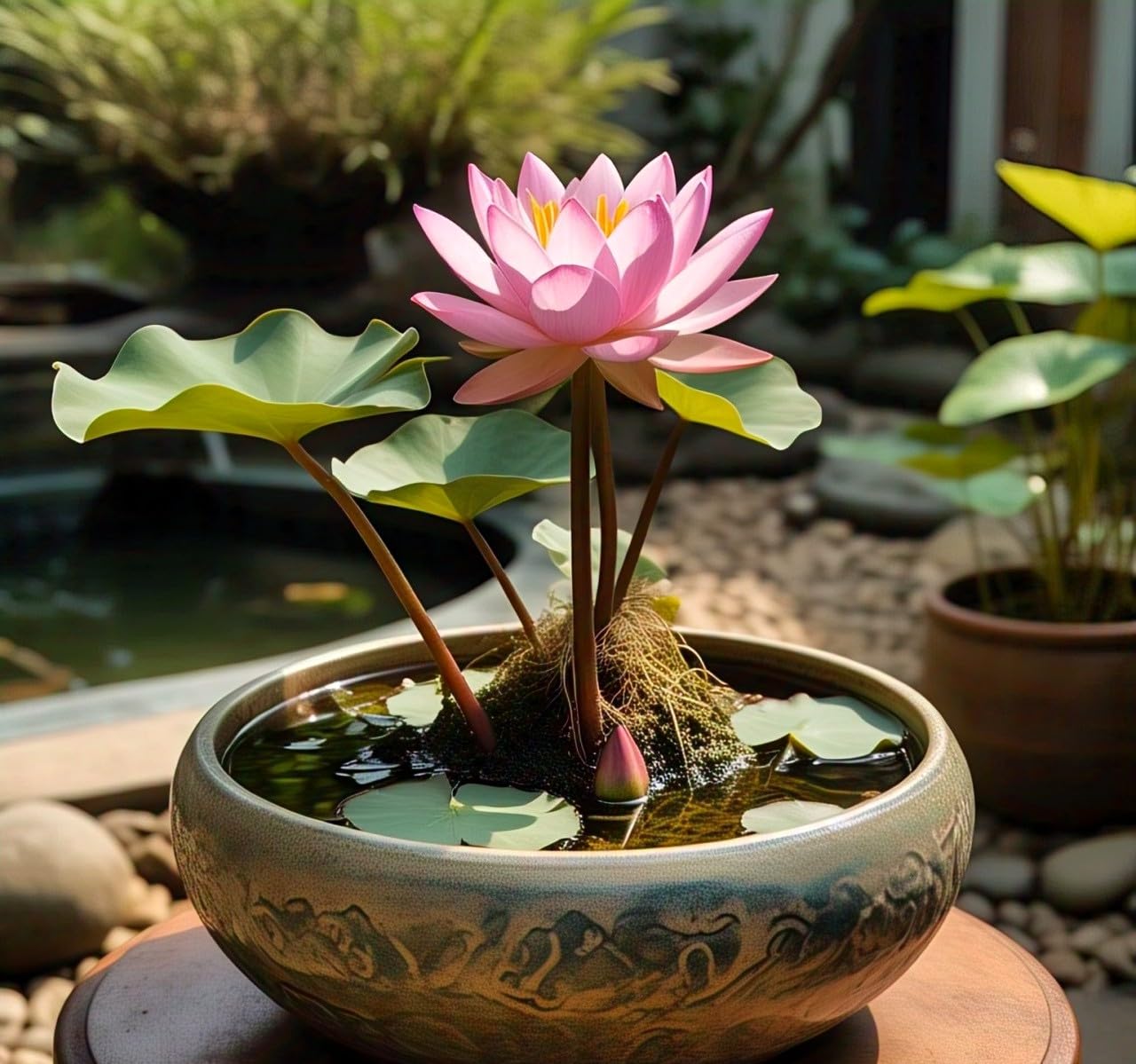 BlimBurn Dwarf Pink Bowl Lotus Flower Seeds - 25 Seeds - Perfect for Indoor & Outdoor Gardening - Seeds Ville