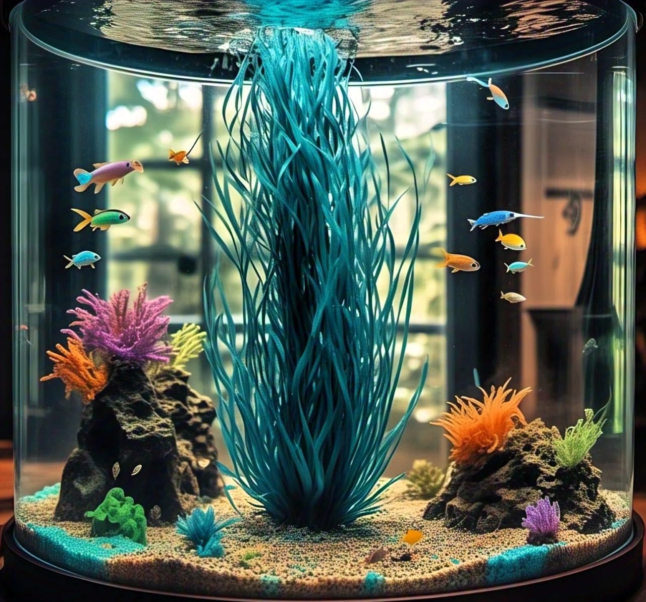 Aquatic Delight - 120 Fish Friendly Aquarium Grass Seeds, Year-Round Growth (BLUE) - Seeds Ville