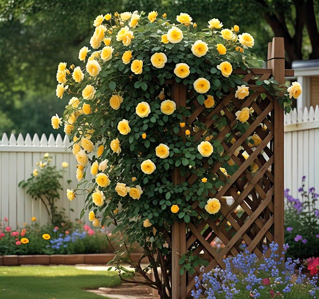 200+ SEEDS- Climbing Rose Flower Seeds Pack - Hybrid, Year-Round Blooms, Minimal Care (BLUE) - Seeds Ville