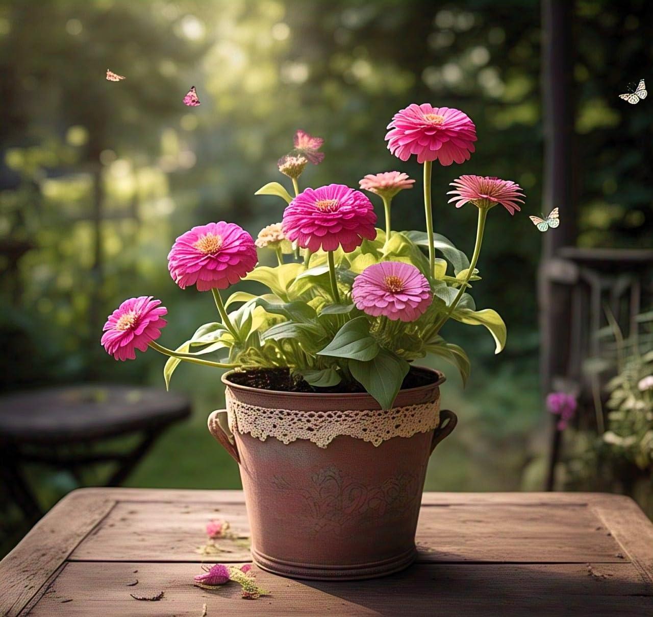 Earth Hopper 50+ SEEDS- Compact Zinnia Flower Hybrid Seeds- All Year Growing & Low Maintenance Plant Seeds (Pink) - Seeds Ville