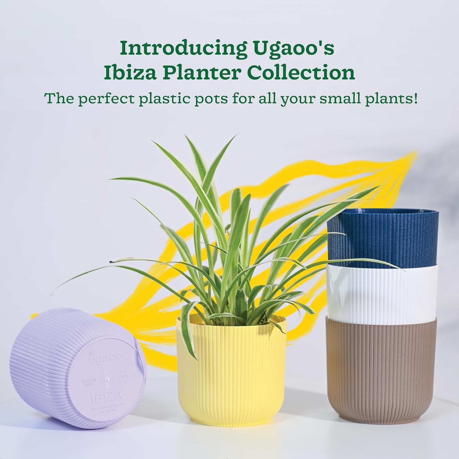 UGAOO Ibiza Pots for Home Planters, Decor, Garden Multicolour | Suitable for Home Indoor & Outdoor Gardening Plants (Ibiza Pots Pack of 10)