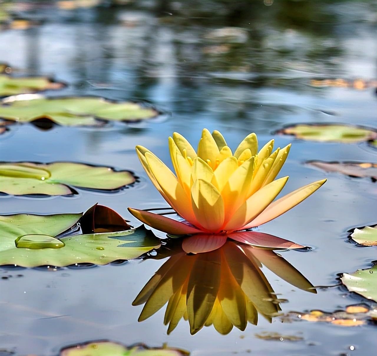 BlimBurn Golden Lotus Flower Seeds Pack - 20 Pcs - Low Maintenance, Easy to Grow, All Year Bloom - Seeds Ville