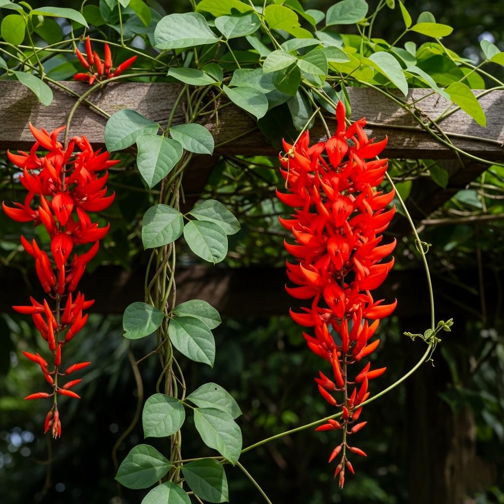 BlimBurn 50+ SEEDS- Climbing Jade Vine Flower Seeds For Home Garden, Balcony & Wall Covering | Low Maintenance & Fast Growing (RED RADIANCE) - Seeds Ville