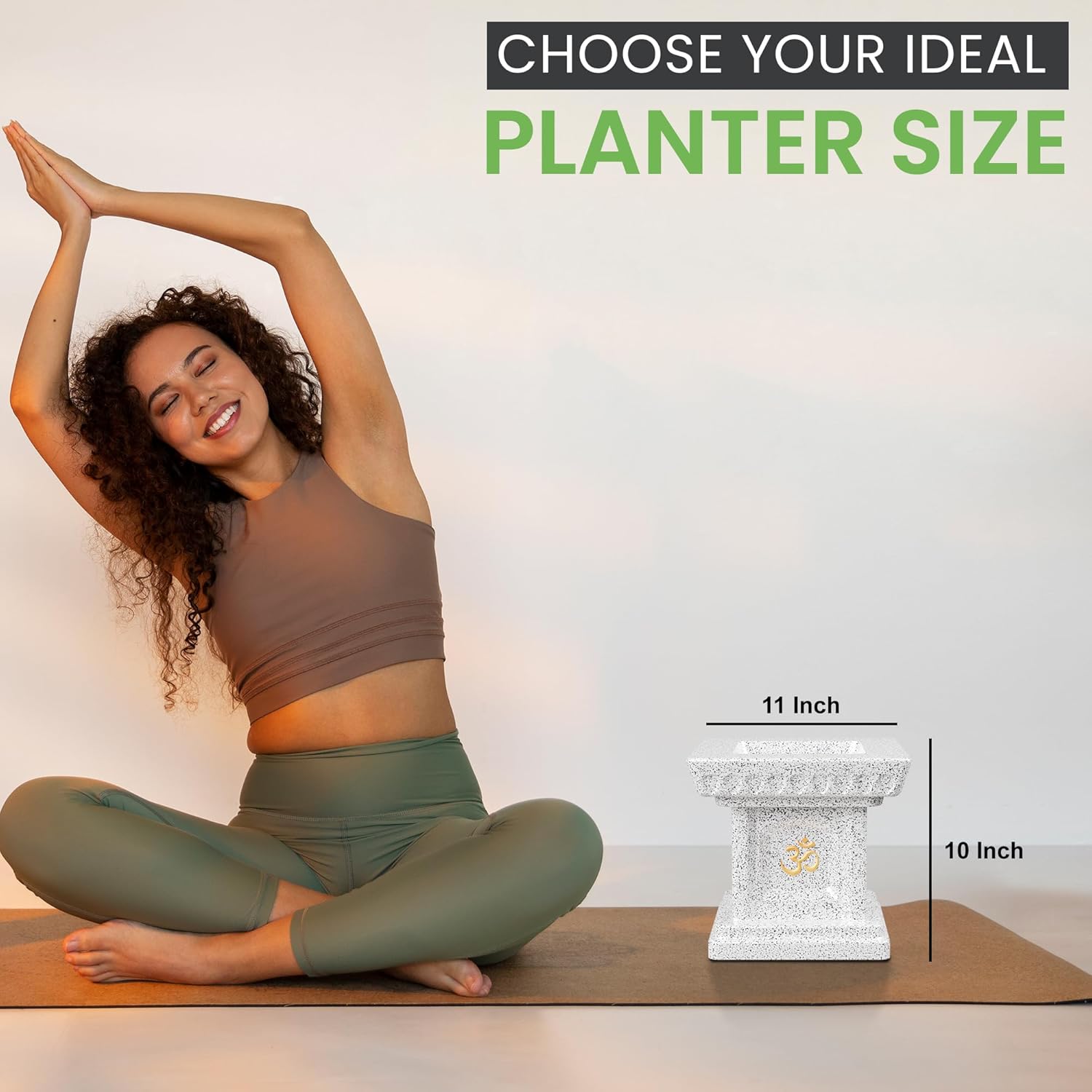 YUCCABE ITALIA FOXB 12 Inches Tulsi Planter Stylish German Polymer Tulsi Planters Pot Suitable for Outdoor and Indoor Use Marbel White