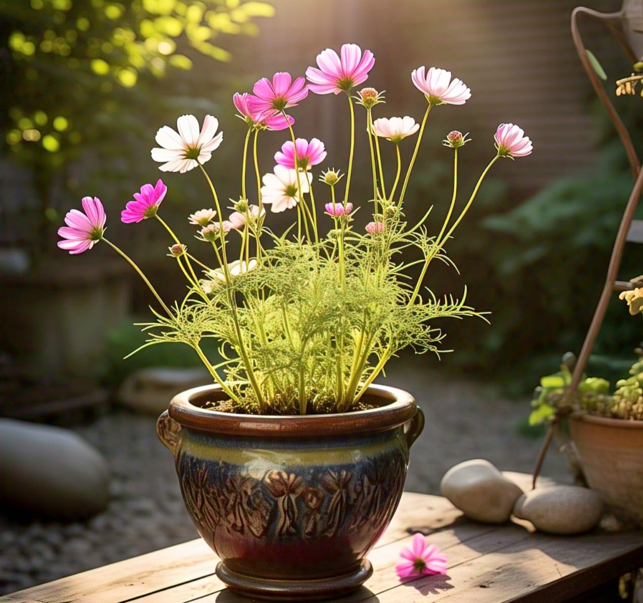 50 Seeds- Hybrid Compact Cosmos Mix Flower Seeds For Planting, Grow Year Round. Low Maintenance. Drought Tolerant - Seeds Ville