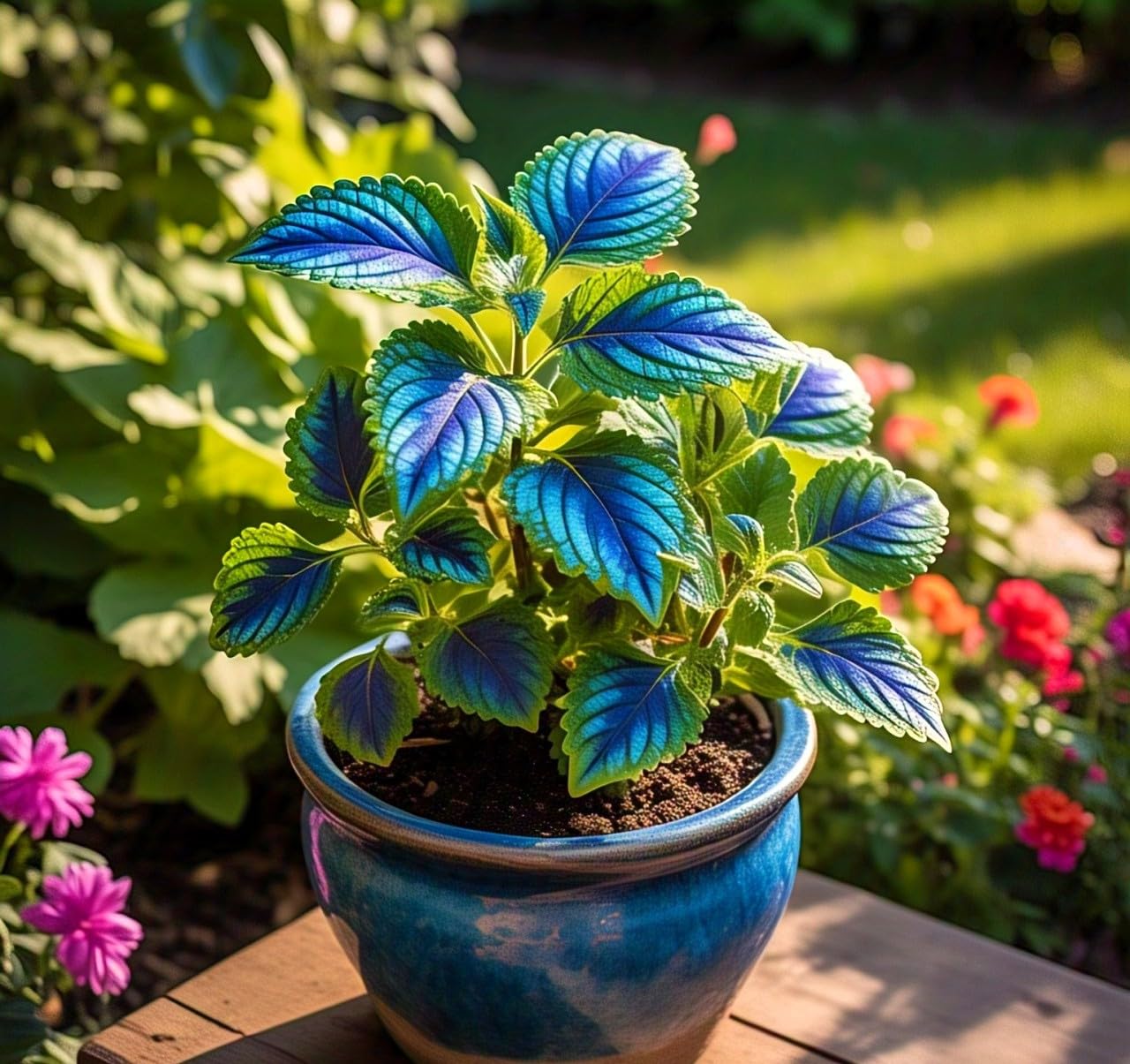 60+ Seeds- All Seasons Blue Mini Coleus Plant Seeds For Home Garden- Grow Indoor & Outdoor. - Seeds Ville