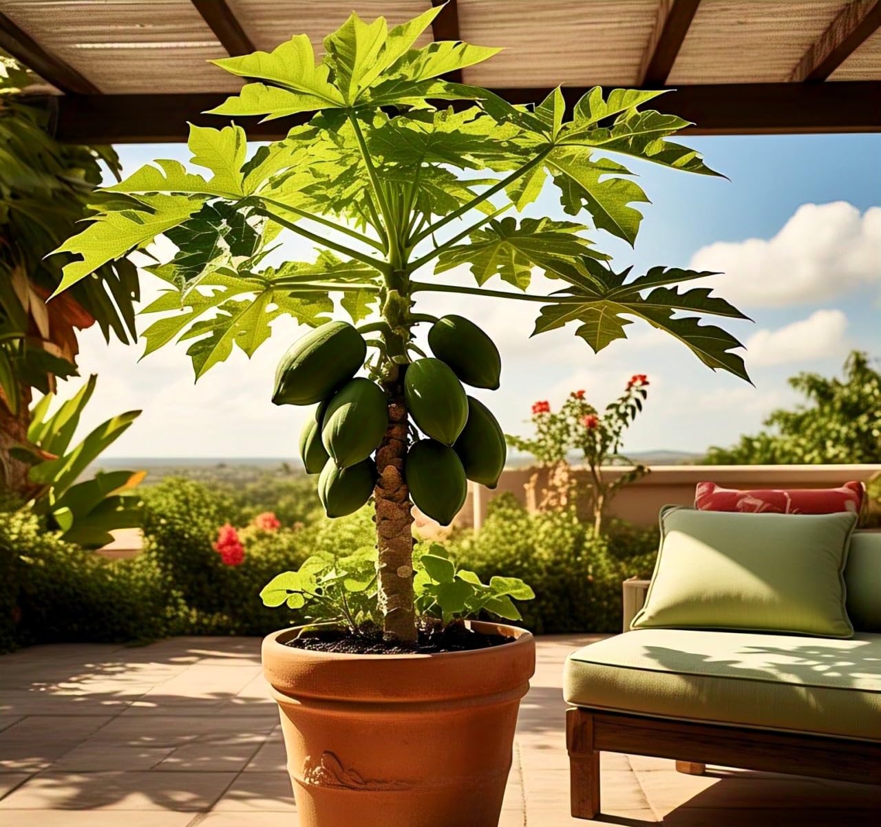 35 SEEDS- Dwarf Hybrid Papaya Seeds For Planting Home Garden, Grow Indoor/Oudoor, Year Round.