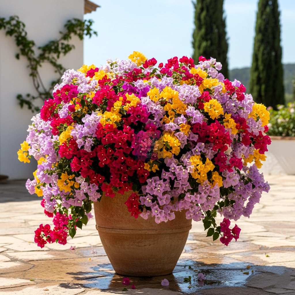 Rare Multi-Color Dwarf Bougainvillea Live Stem Cuttings (6-7") - Beautiful Indoor/Outdoor Bonsai Friendly Hybrid - Easy to Root Vivid Flower Cuttings (2 STEM CUTTINGS)
