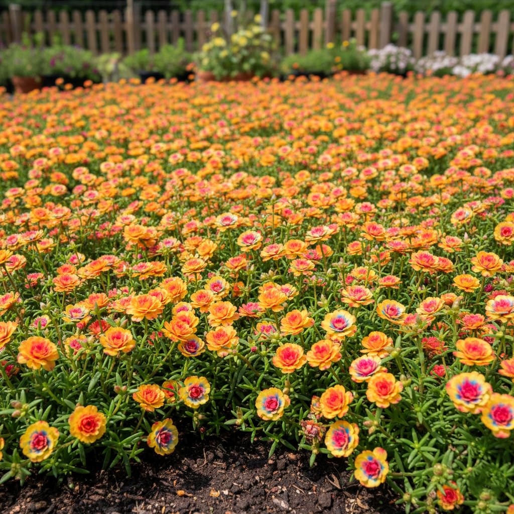 60+ Seeds- Rainbow Portulaca Exotic Flower Seeds Pack For Home Garden- Grow Year Round- All India