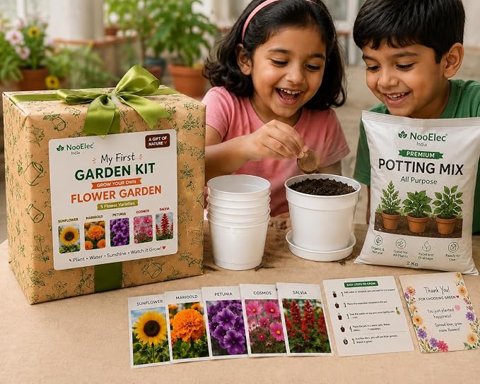 Seeds Ville Kids Flower Gardening Educational Kit Gift Box